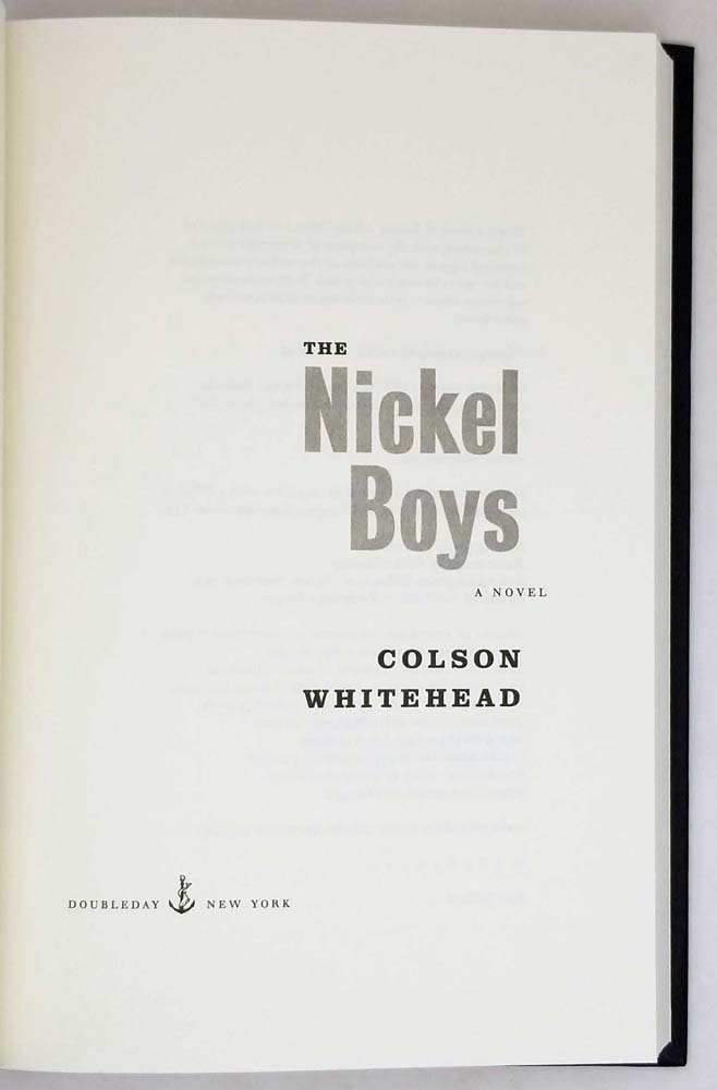 The Nickel Boys - Colson Whitehead 2019 | 1st Edition
