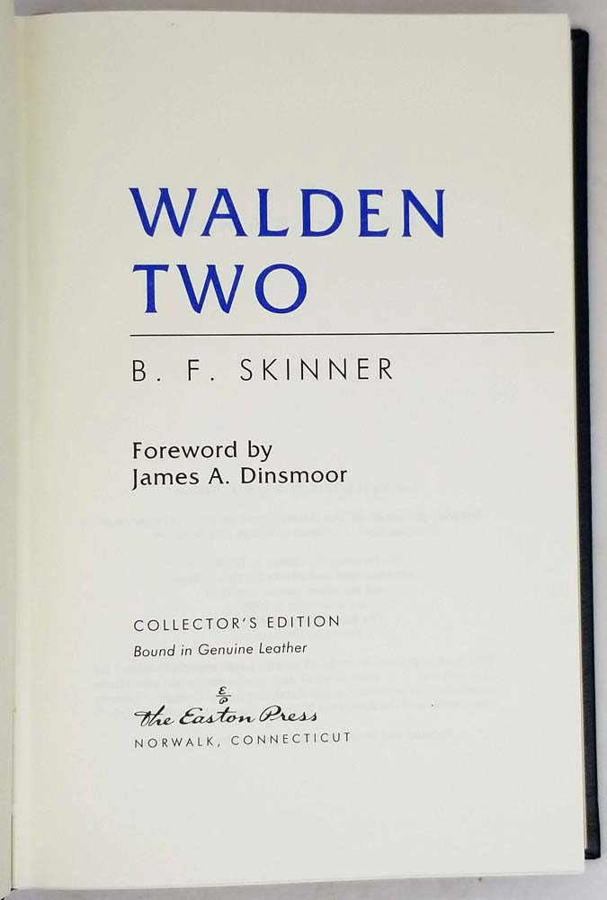 Walden Two - B. F. Skinner | Easton Press 1995