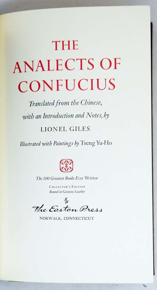 Analects of Confucius - Lionel Giles | Easton Press 1976