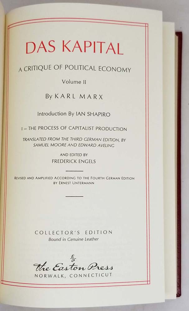 Das Capital - Karl Marx | Easton Press 1992