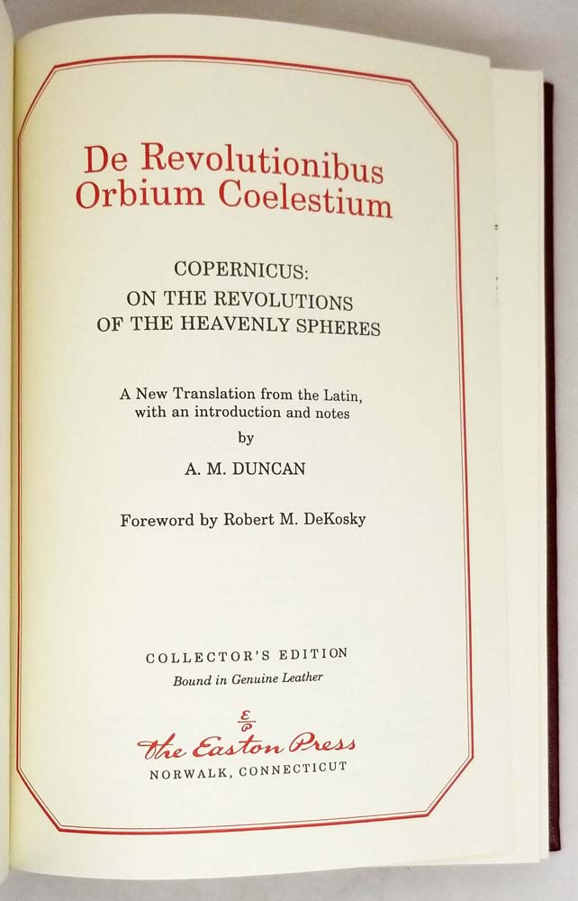De Revolutionibus Orbium Coelestium - Copernicus | Easton Press 1993