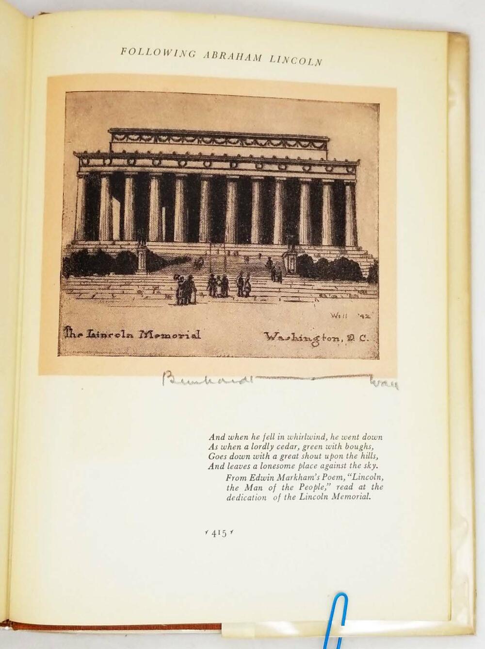 Following Abraham Lincoln, 1809-1865 - Bernhardt Wall 1943 | 1st Edition SIGNED