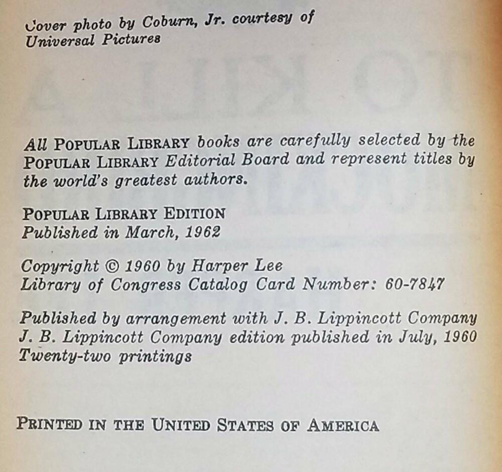 To Kill a Mockingbird - Harper Lee | 1st PB Edition