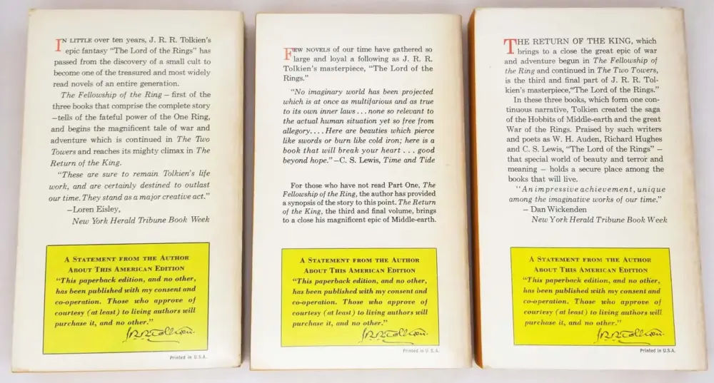 Lord of the Rings - JRR Tolkien Authorized Edition PB Box Set 1966