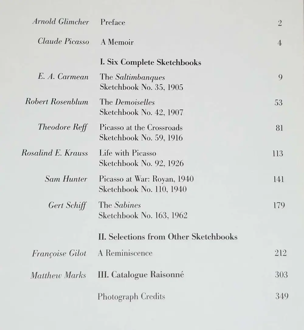 Je Suis Le Cahier: The Sketchbooks of Picasso 1986