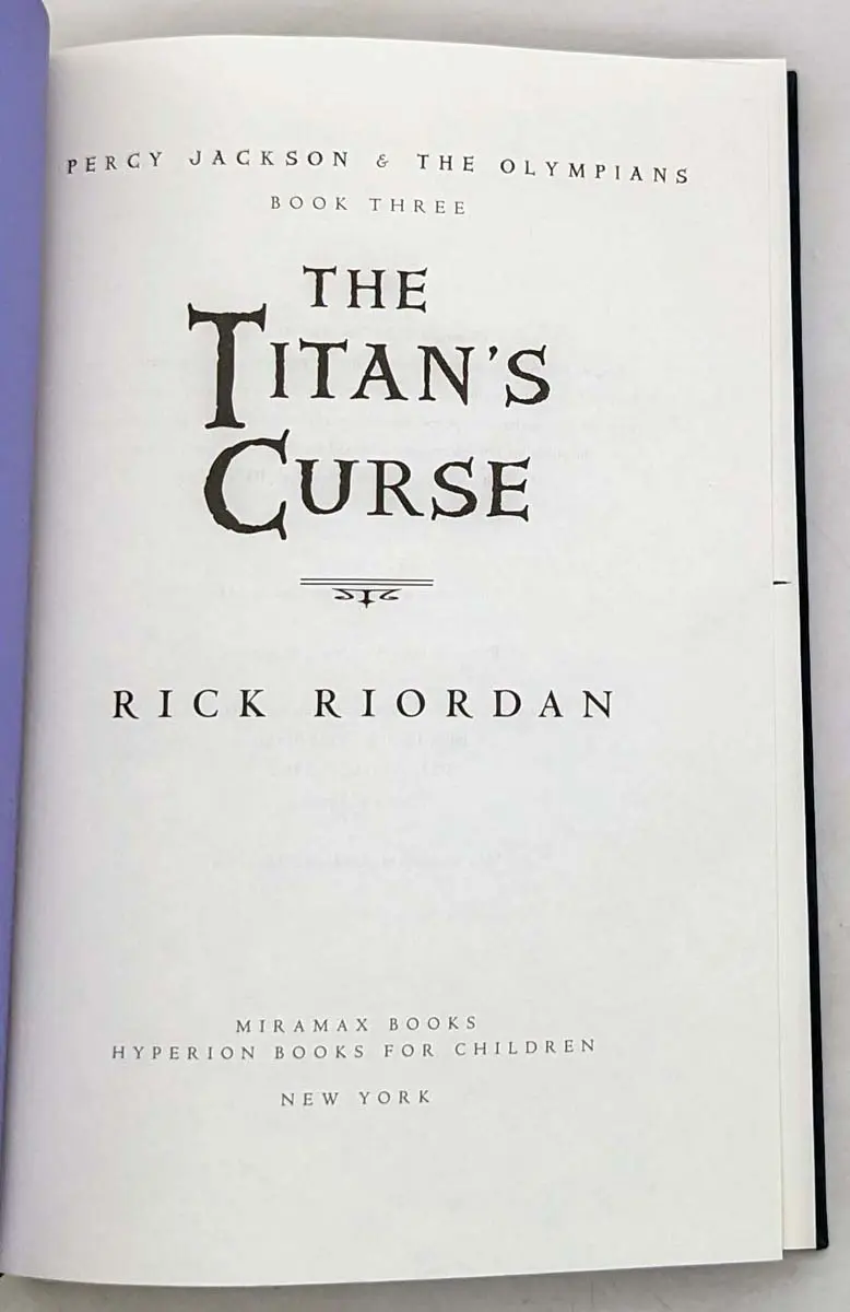 The Titan's Curse: Percy Jackson and the The Titan's Curse - Rick Riordan 2007 | SIGNED