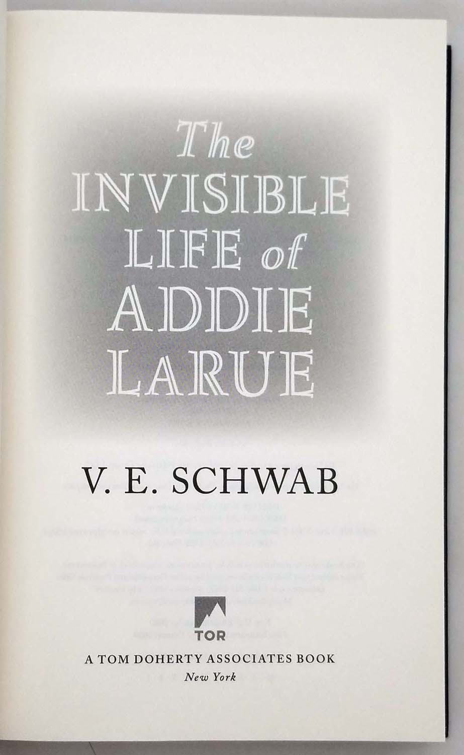 Invisible Life of Addie LaRue - V. E. Schwab 2020 | 1st Edition SIGNED