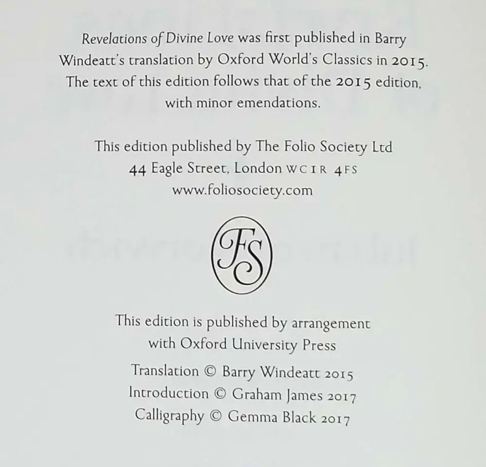 Revelations of Divine Love - Julian of Norwich 2017 | Folio Society
