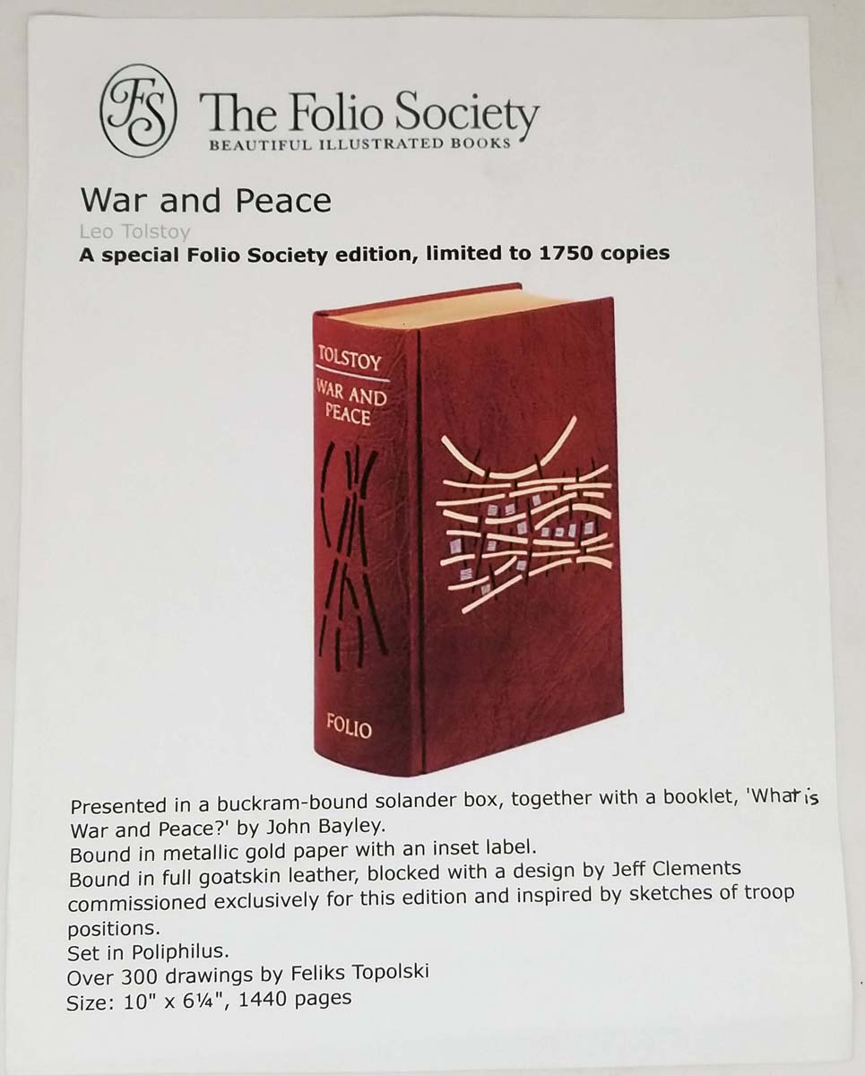 War and Peace - Leo Tolstoy 2006 | Folio Society Limited Edition