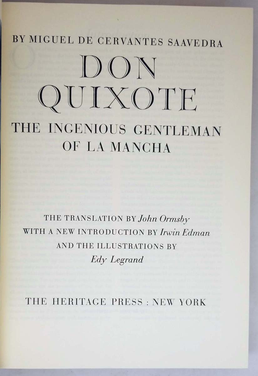 Don Quixote - Miguel de Cervantes 1950 | Heritage Press