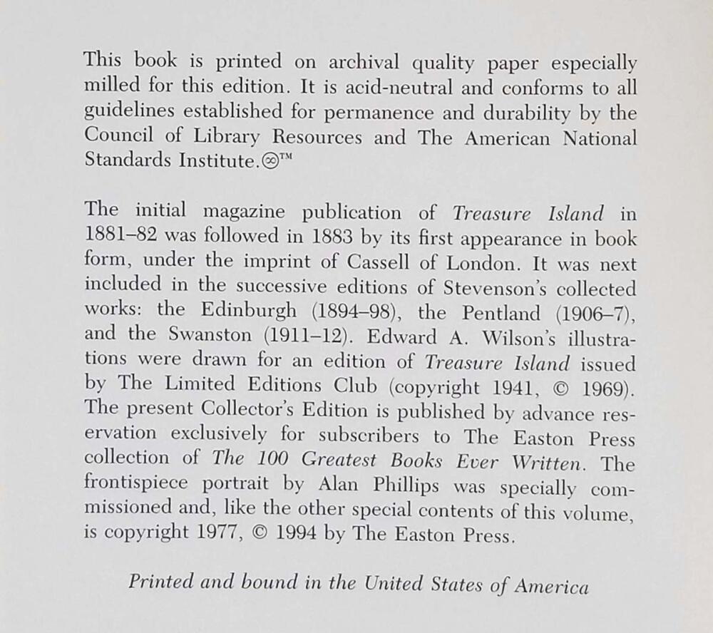 Treasure Island - Robert Louis Stevenson 1994 | Easton Press