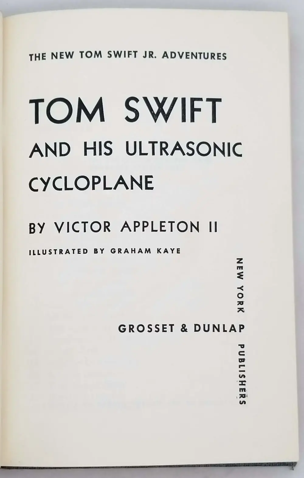 Tom Swift and His Ultrasonic Cycloplane 1957 (Book 10)