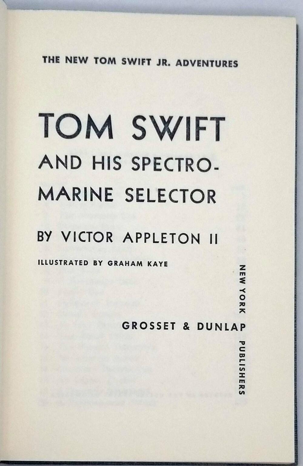 Tom Swift Jr. and His Spectromarine Selector 1960 (Book 12)