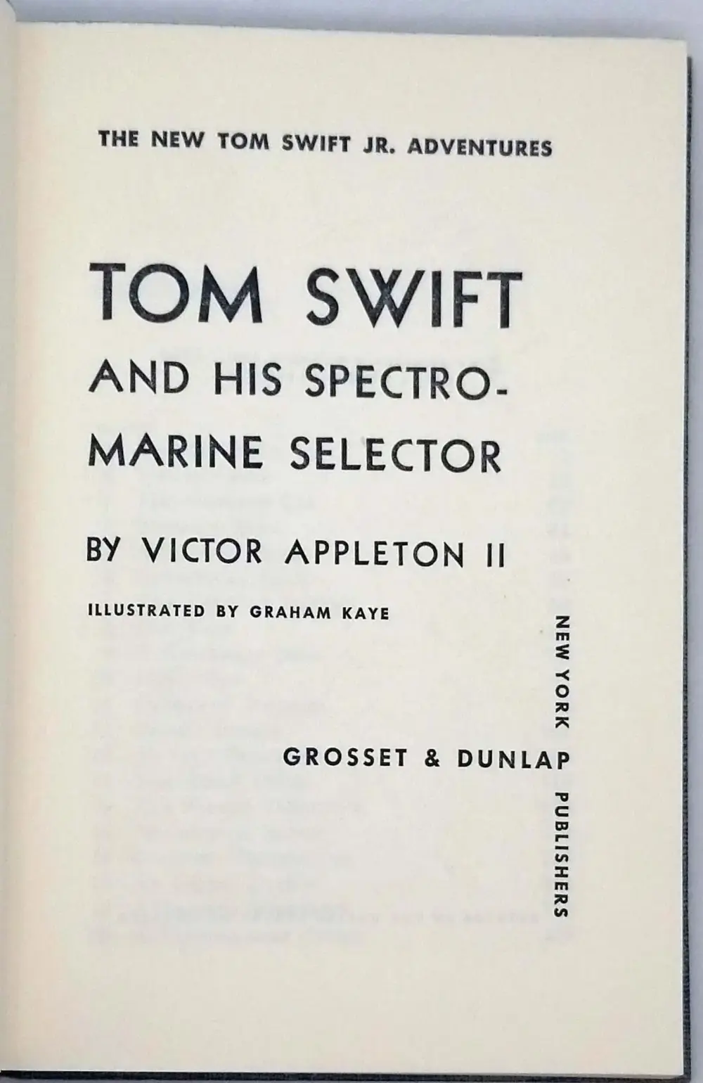 Tom Swift Jr. and His Spectromarine Selector 1960 (Book 12)