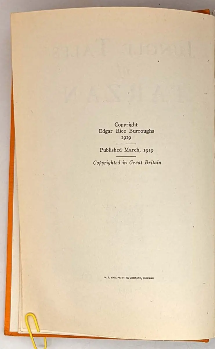 Jungle Tales of Tarzan - Edgar Rice Burroughs 1919 | 1st Edition