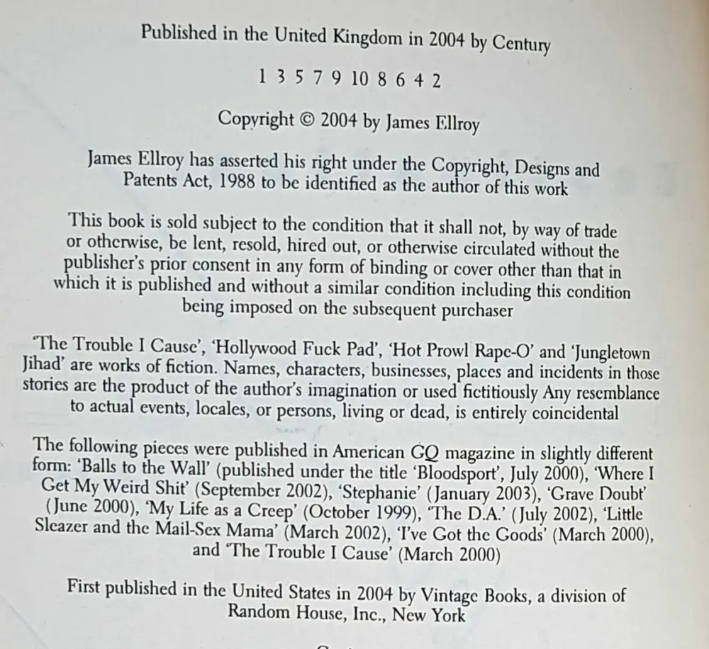 Destination: Morgue!: L.A. Tales - James Ellroy 2004 | 1st Edition SIGNED