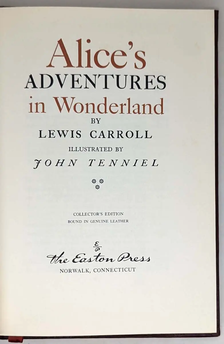 Alice's Adventures in Wonderland - Lewis Carroll | Easton Press