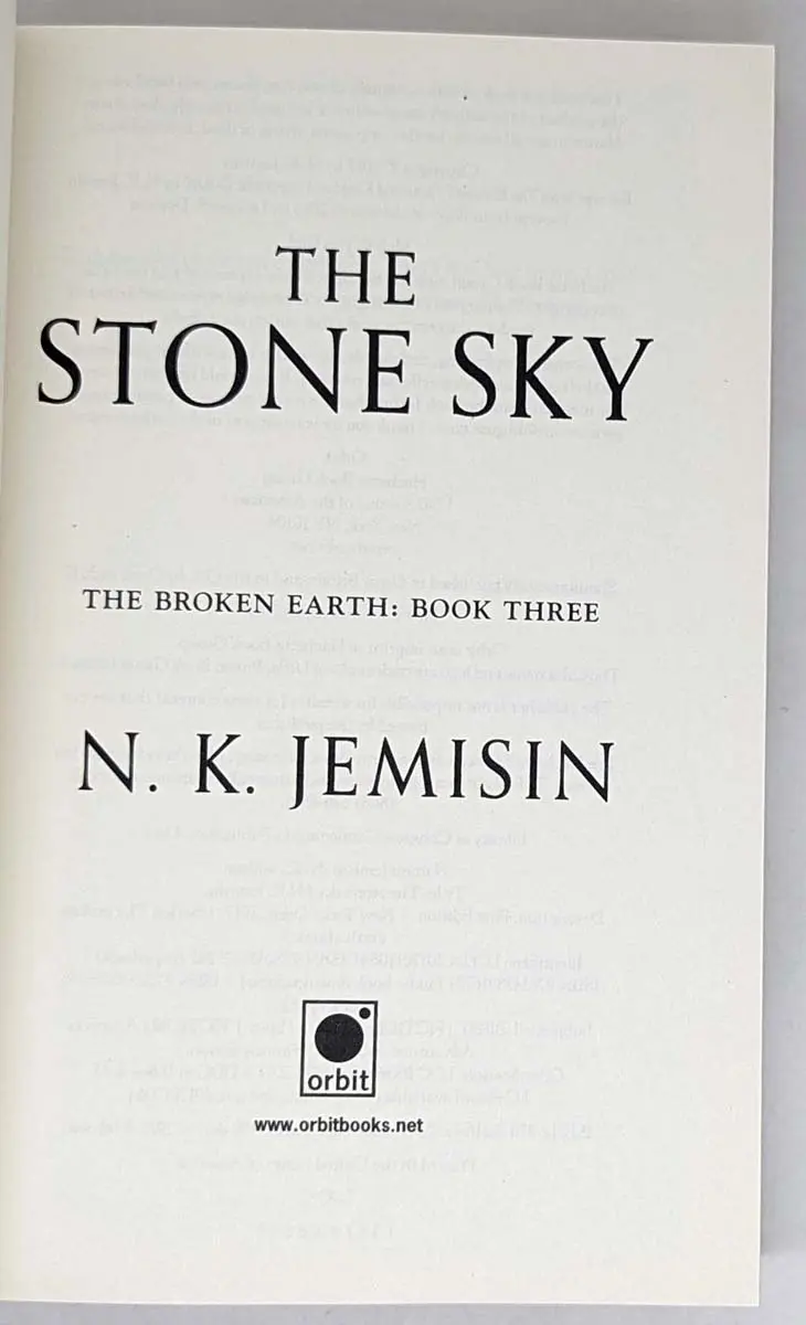 The Stone Sky - N. K. Jemisin 2017 | 1st Edition The Stone Sky - N. K. Jemisin 2017 | 1st Edition