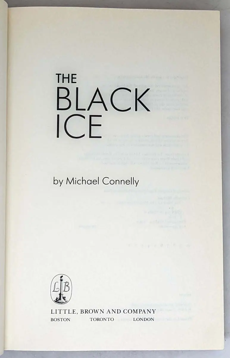 The Black Ice: Harry Bosch Series 2 - Michael Connelly | 1st Edition
