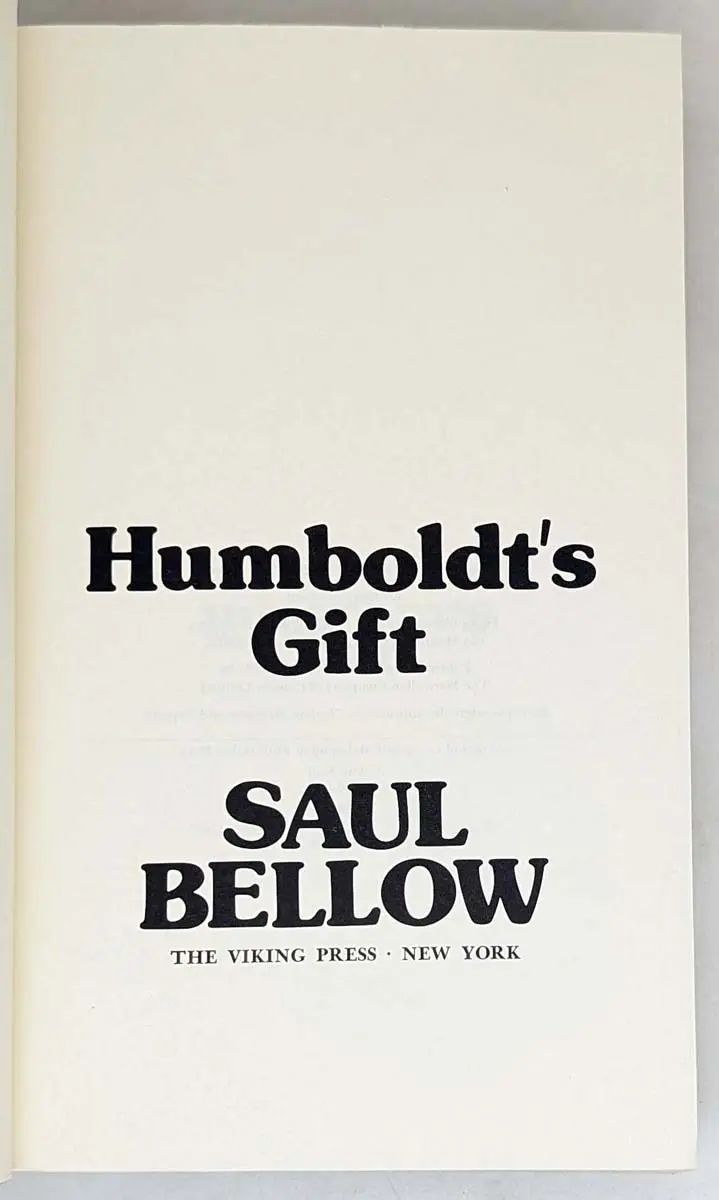 Humboldt's Gift - Saul Bellow 1975 | 1st Edition