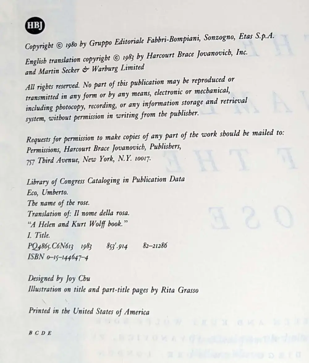 The Name of the Rose - Umberto Eco 1983