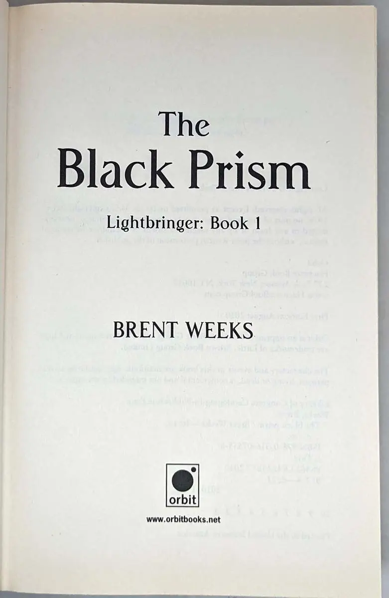Black Prism - Brent Weeks 2010 | 1st Edition