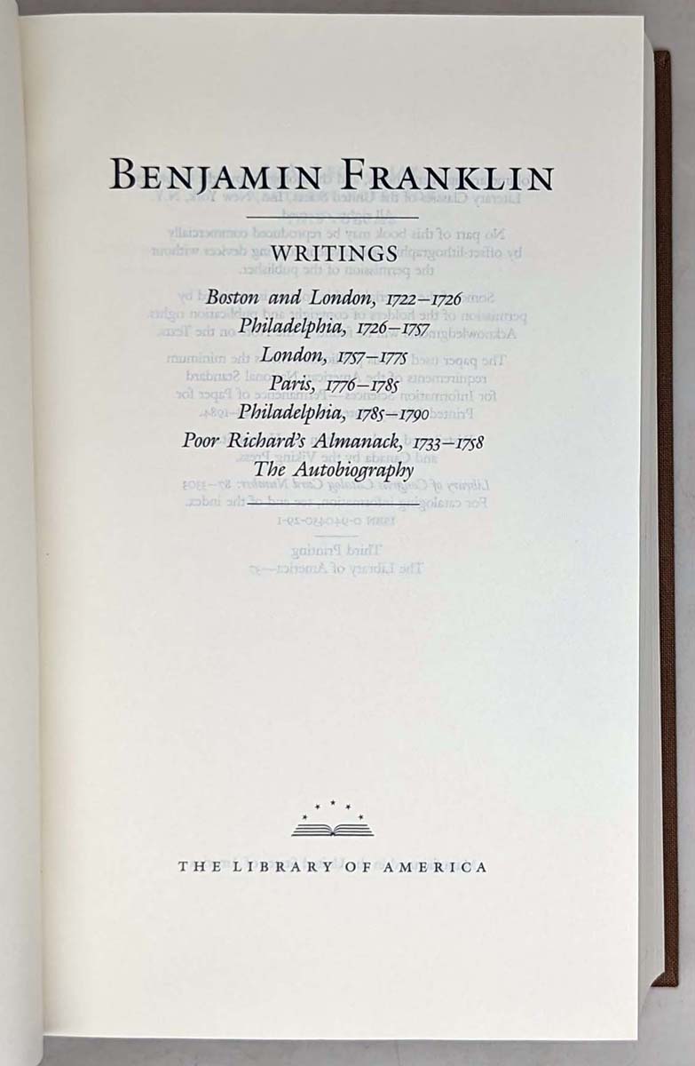 Benjamin Franklin Writings - Library of America
