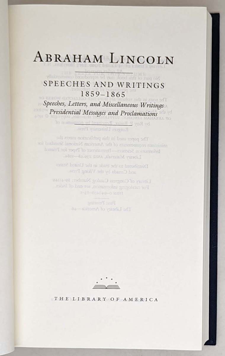 Abraham Lincoln: Speeches and Writings 1859–1865 | Library of America