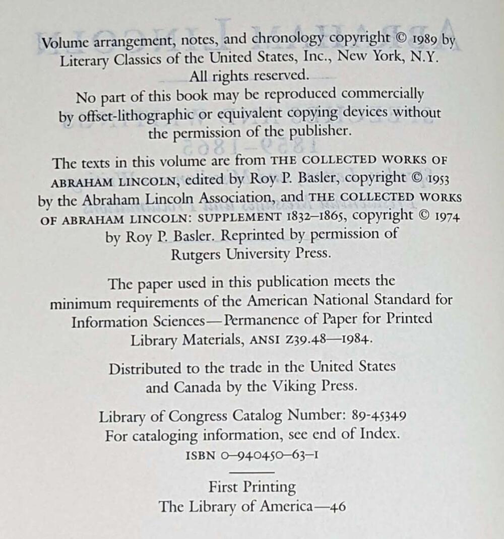 Abraham Lincoln: Speeches and Writings 1859–1865 | Library of America