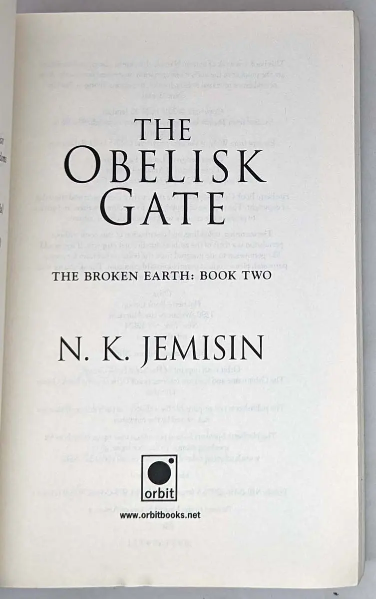 The Obelisk Gate - N. K. Jemisin 2016 | 1st Edition The Obelisk Gate - N. K. Jemisin 2016 | 1st Edition