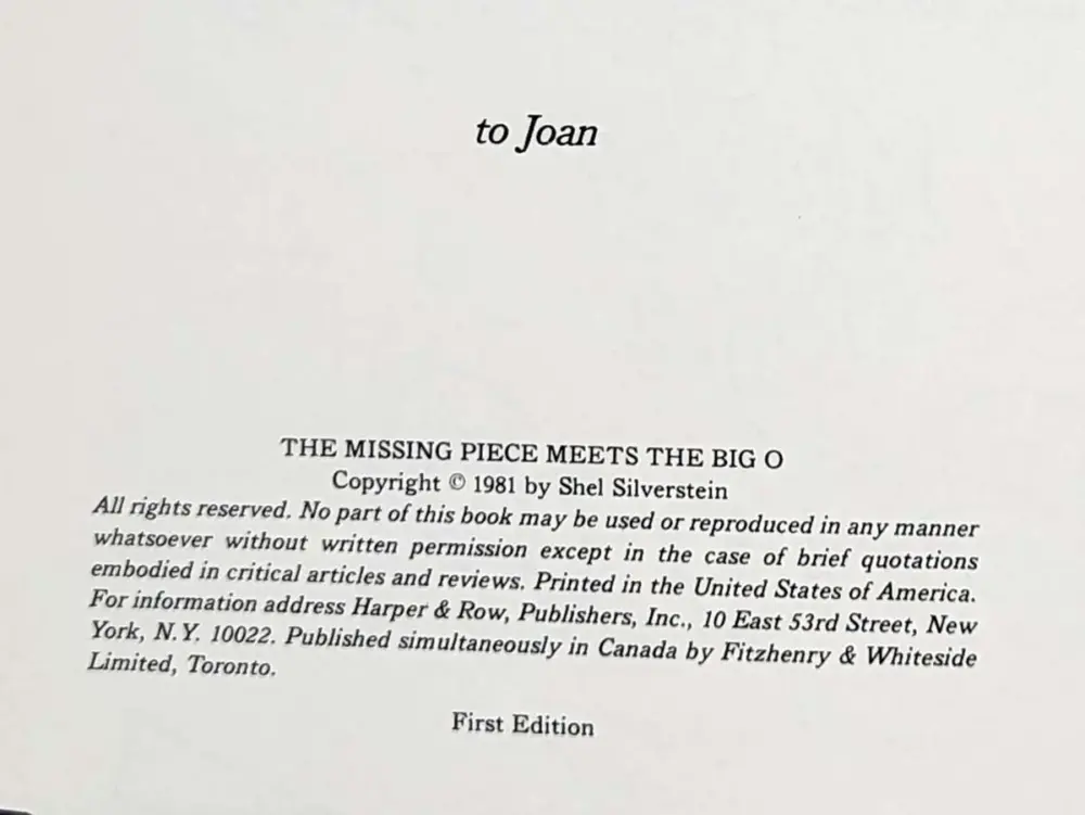 Missing Piece Meets the Big O - Shel Silverstein 1981 | 1st Edition