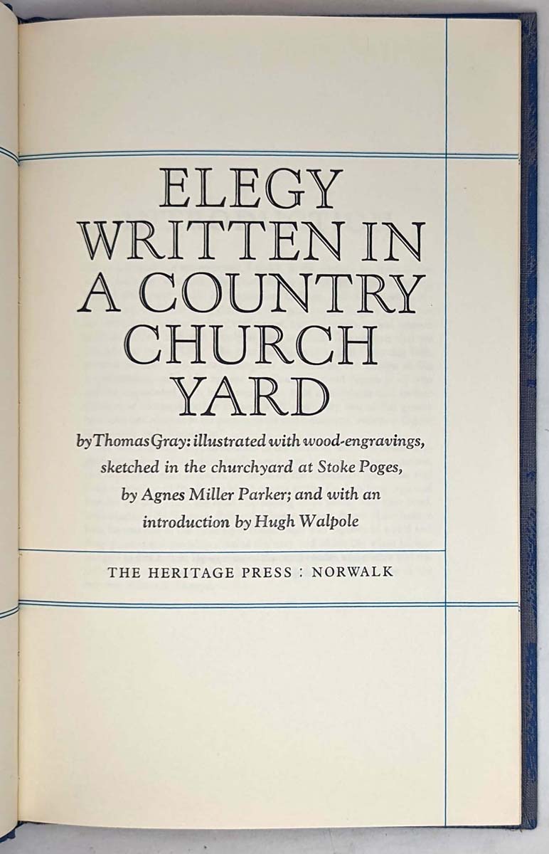 Elegy Written in a Country Churchyard - Thomas Gray 1979 | Heritage Press