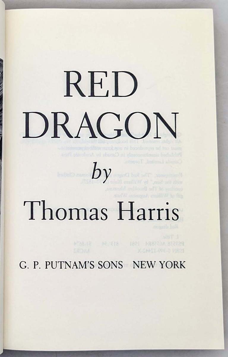 Red Dragon - Thomas Harris 1981 | 1st Edition