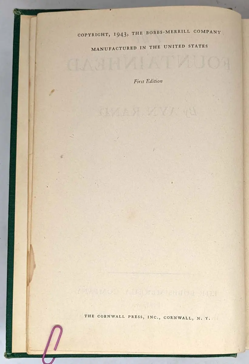 The Fountainhead - Ayn Rand 1943 | 1st Edition
