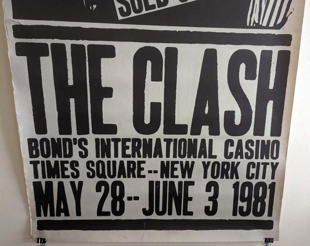 The Clash – Bond's Casino Concert Poster - New York 1981