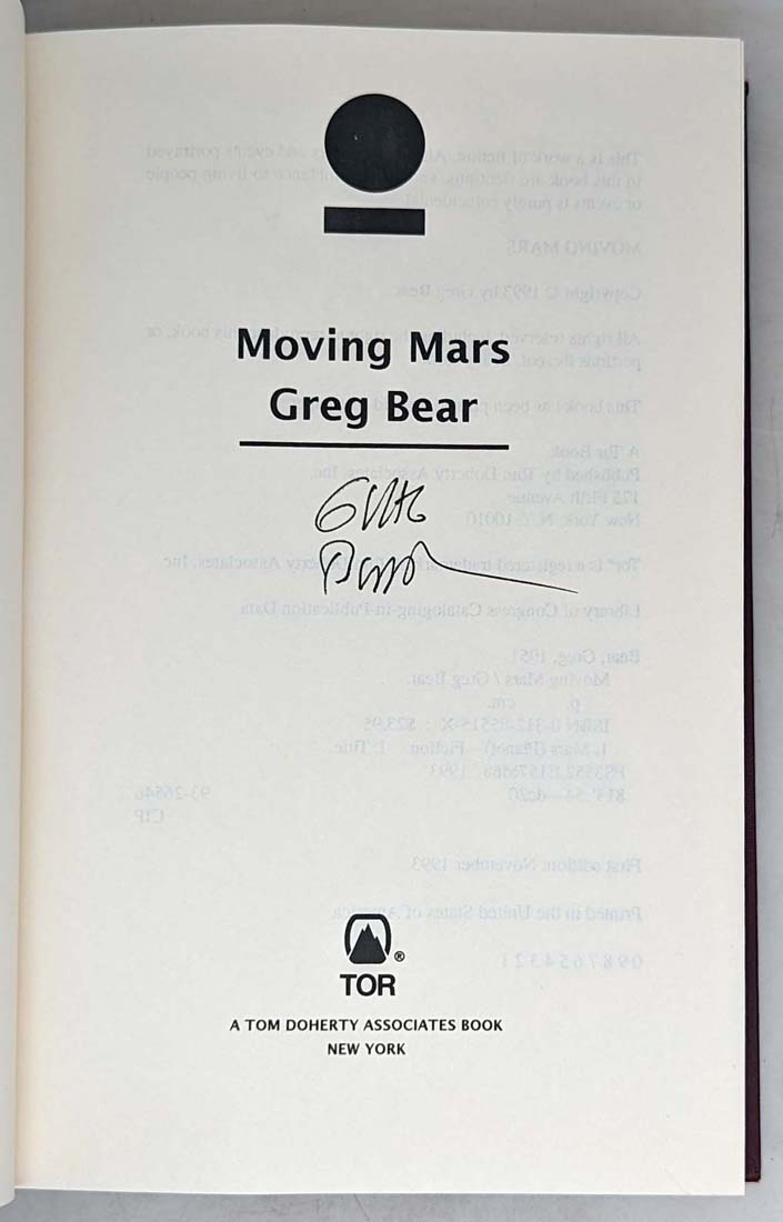 Moving Mars - Greg Bear 1993 | 1st Edition SIGNED
