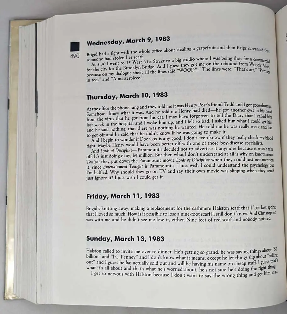 Andy Warhol Diaries - Pat Hackett 1989 | 1st Edition