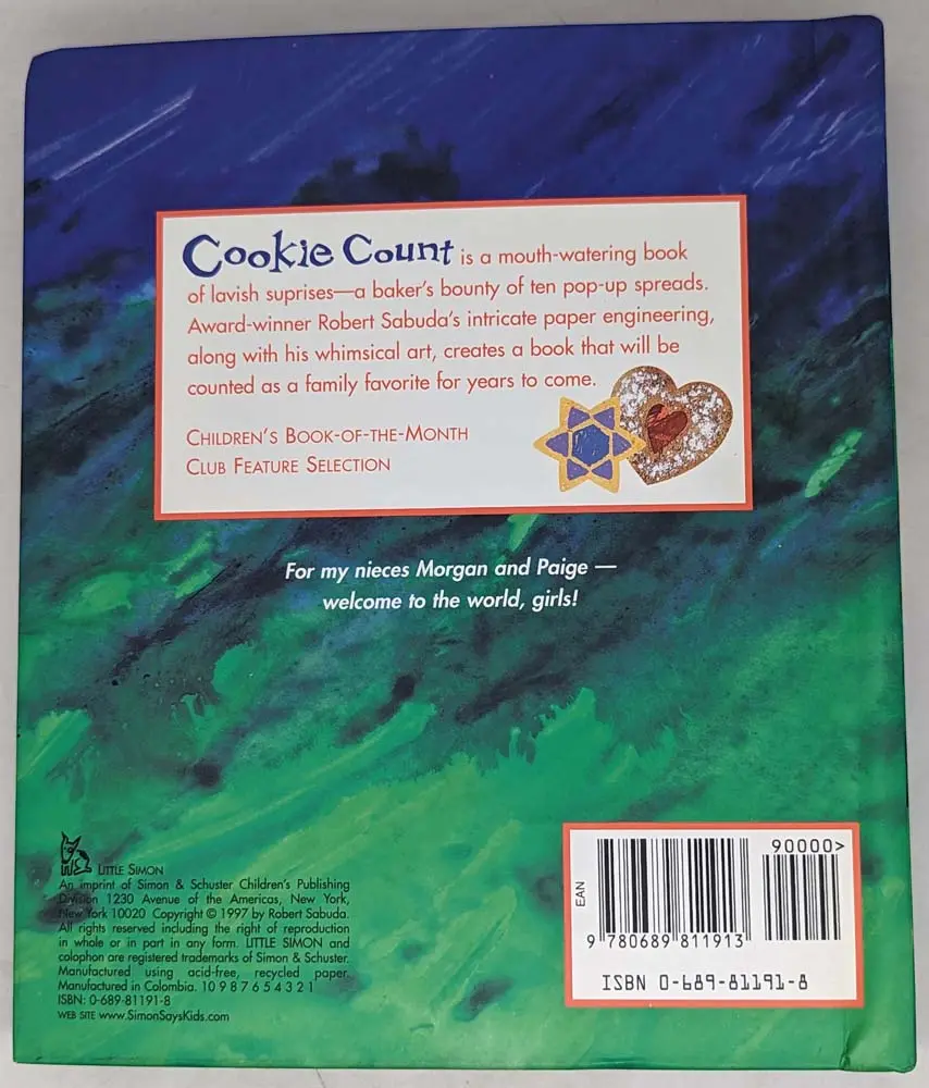 Cookie Count: A Tasty Pop-up - Robert Sabuda 1997 | 1st Edition