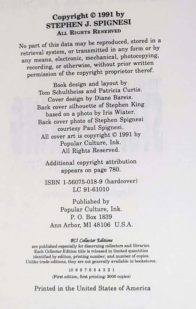 Complete Stephen King Encyclopedia - Stephen J. Spignesi 1991 | 1st Edition