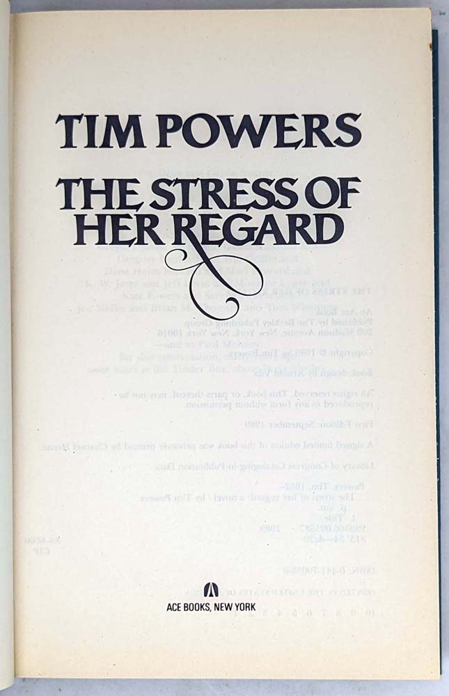 The Stress of Her Regard - Tim Powers 1989 | 1st Edition