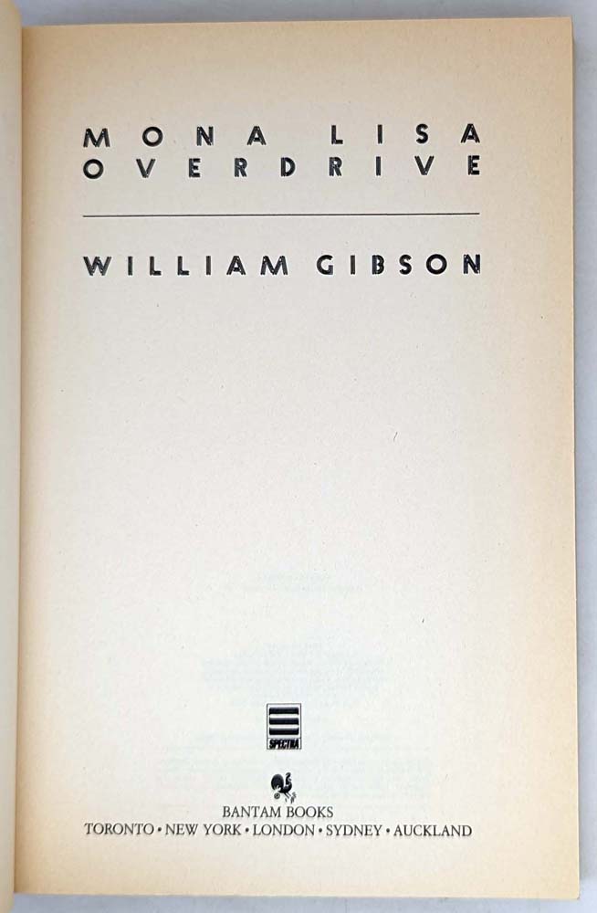 Mona Lisa Overdrive - William Gibson 1988, ARC Proof SIGNED