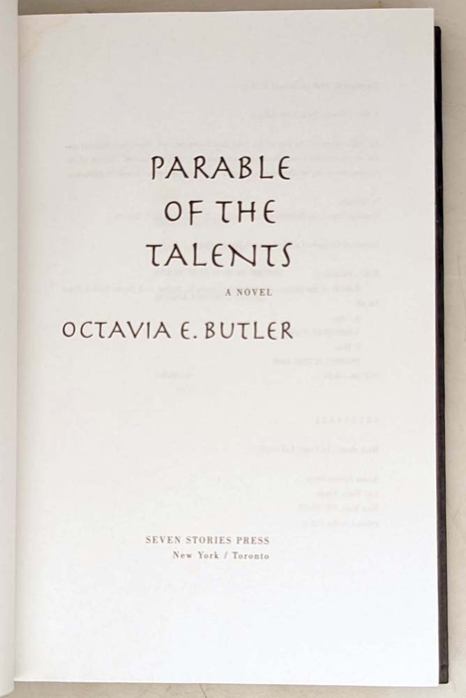 Parable of the Talents - Octavia E. Butler 1998 | 1st Edition