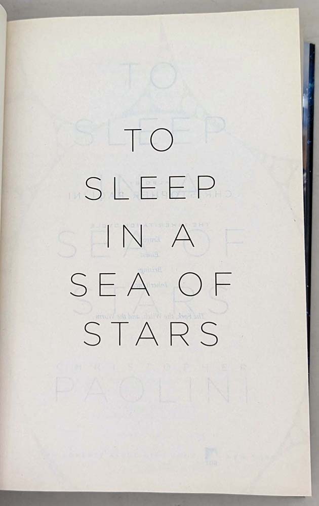 Sleep in a Sea of Stars - Christopher Paolini 2020 | 1st Edition SIGNED