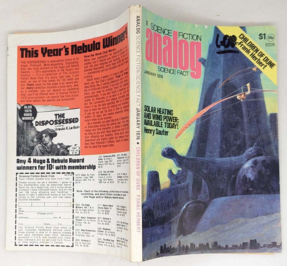 Analog Magazine January 1976 - Children of Dune #1 - Frank Herbert