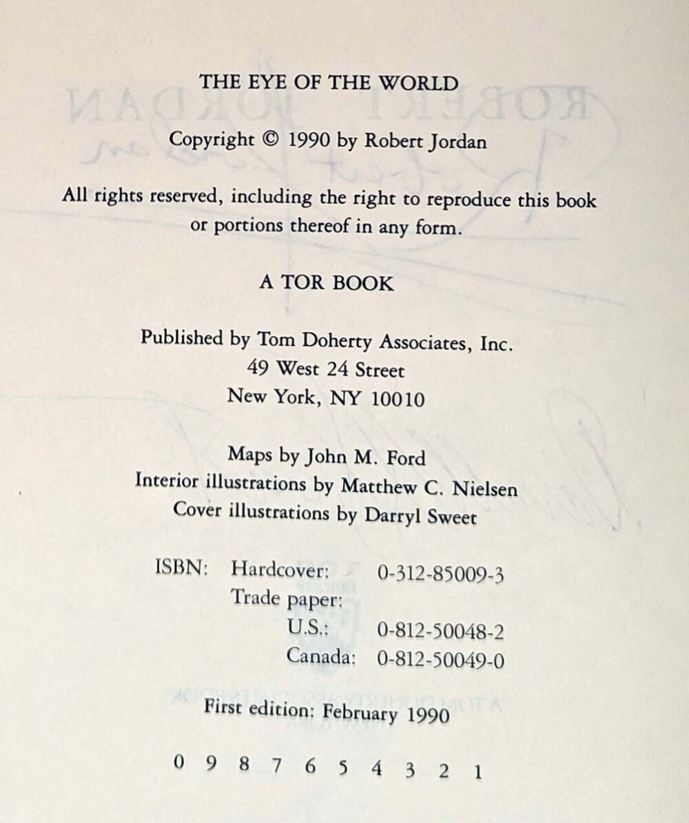 Eye of the World - Robert Jordan 1990 | SIGNED 1st Edition