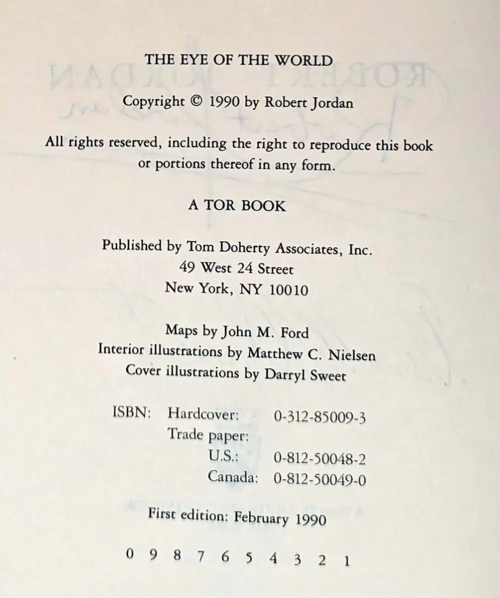 Eye of the World - Robert Jordan 1990 | SIGNED 1st Edition