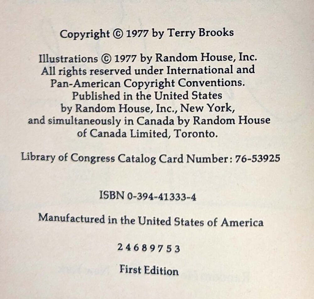 Sword of Shannara - Terry Brooks 1977 | SIGNED 1st Edition ARC Proof