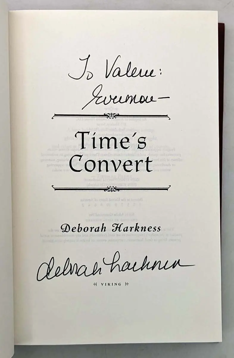 Time's Convert - Deborah Harkness 2018 | 1st Edition SIGNED