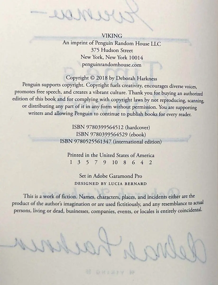 Time's Convert - Deborah Harkness 2018 | 1st Edition SIGNED