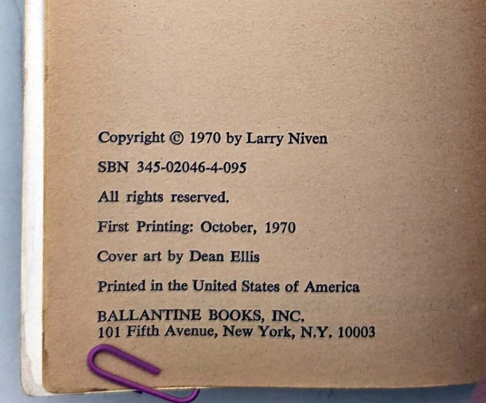 Ringworld - Larry Niven 1970 | 1st Edition